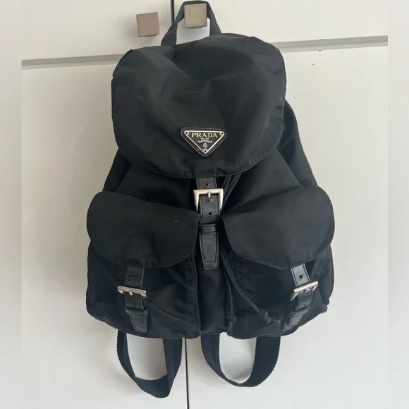 Prada | Bags | Prada Black Vela Nylon Zainetto Backpack  display picture 2